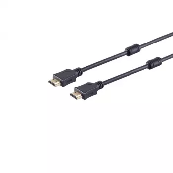 S CONN MAXIMUM CONNECTIVITY 77478-15-FERRIT HDMI-kabel, HDMI-A-kontakt till HDMI-A-kontakt, guldkontakter, ferrit, Full HD, Ultra HD, 3D, HEAC, 15 m