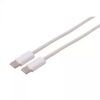 S CONN MAXIMUM CONNECTIVITY USB-C laddkabel, 2.0, 240W, vit, textil, 3 m (14-22046)