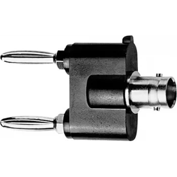 Telegärtner mätadapter BNC-hona till 4 mm banankontakt, svart/silver J01008A0620