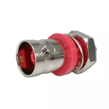 Telegärtner BNC-inbyggnadshona, isolerad 50 ohm, röd isolerfläns, Z01 - 1 st (J01001C0043)