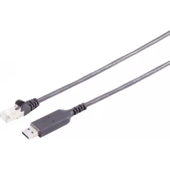 S CONN MAXIMUM CONNECTIVITY USB-A till RJ45 Gigabit Ethernet adapterkabel, 5 m, svart (13-52055)