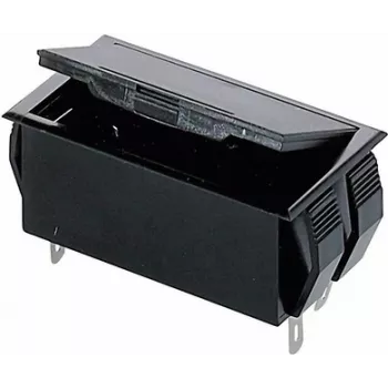 Bopla batterihållare för 2 AA (Mignon) celler, 9V-blockanslutning, lödflaggor, 65 x 37 x 21,5 mm, svart 46300000