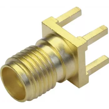 Telegärtner SMA-hona kretskortskontakt, 50 ohm, guldfärgad, Z79-serien J01151A0931