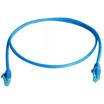 Telegärtner 100009294 RJ45-patchkabel, 15 m, blå, flamhärdig, med böjskydd
