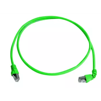 Telegärtner MP8 FS 500 Cat.6a SFTP patchkabel, RJ45 till RJ45, 2 m, grön, 90° kontakt, halogenfri L00001A0156