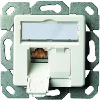 TELEGÄRTNER J00020A0523 AMJ-S Cat.6A skärmad infälld RJ45-anslutningsdosa, 2-fack, ren vit