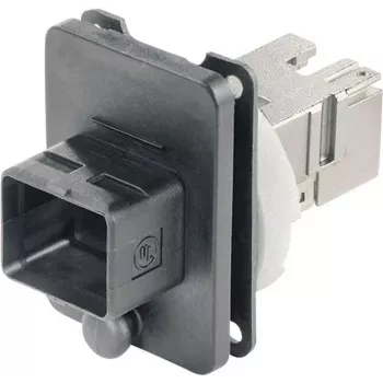 TELEGÄRTNER J80020A0005 RJ45-flänsuttag kopplingsset variant 4, 8P8C, Cat.6A, skärmad, svart