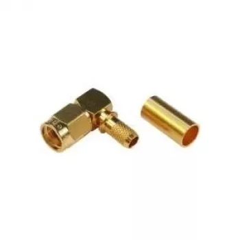 TELEGÄRTNER RP-SMA vinklad crimpkontakt för RG-58C/U, 50 ohm, förgylld