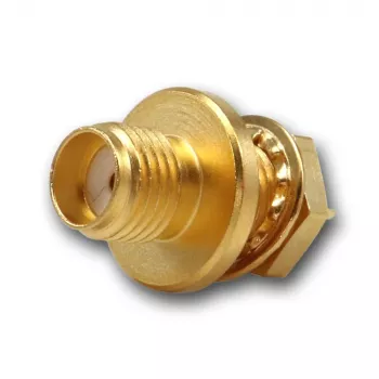 Telegärtner SMA inbyggnadsuttag, frontmontering, tätningsring, Z27, guld, 5-pack (J01151A1081)