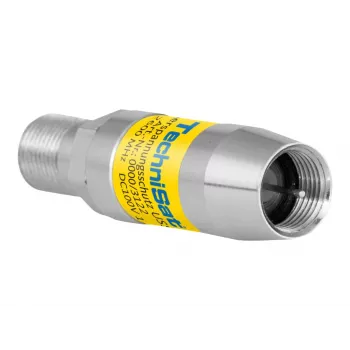 TechniSat USS1 0000/3122 koaxialt överspänningsskydd, F-kontakt till F-uttag, silver/gul
