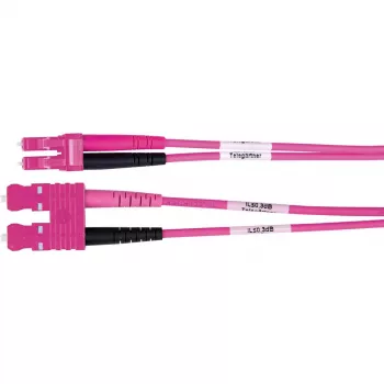 Telegärtner L00890A0111 OM4 duplex fiberoptisk patchkabel, SC till LC, LSZH, violett, 1 m