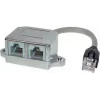 S CONN MAXIMUM CONNECTIVITY RJ45 telefon-/ethernet-splitteradapter, Cat. 5e, skärmad, 0,1 m, svart 75002-2