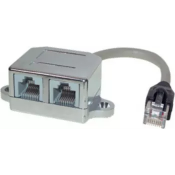 S CONN MAXIMUM CONNECTIVITY RJ45 telefon-/ethernet-splitteradapter, Cat. 5e, skärmad, 0,1 m, svart 75002-2