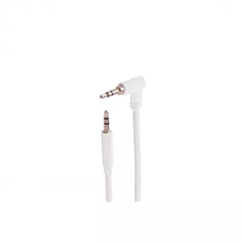 SHIVERPEAKS 3,5 mm TRS audiokabel, vinklad till rak, vit, 0,9 m BS14-07226