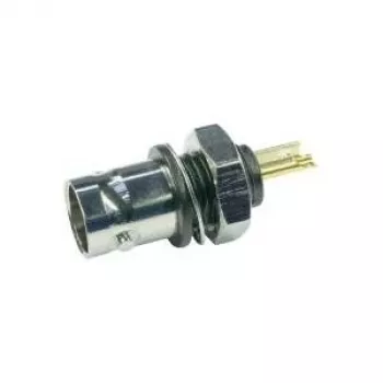 Telegärtner BNC-inbyggnadsjack, isolerad 50 Ohm, svart isolerfläns, guldkontakter, 4 GHz, 1 st