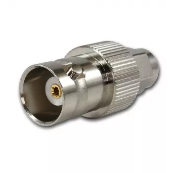 Telegärtner BNC-jack till SMA-kontakt HF-koaxialadapter, 50 Ohm, DC-4 GHz, nicklad mässing, J01008A0025