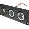 ProCar 67326500 inbyggnadsuttag 12V/24V med USB-laddport, DIN/ISO 4165, 16A/8A, 5V/2.1A, svart
