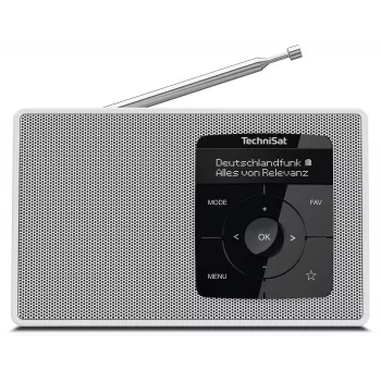 TechniSat DIGITRADIO 2 bordsradio DAB+ FM Bluetooth väckarklocka vit 0001/3910