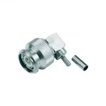 Telegärtner TNC-vinklad krimpkontakt 50 ohm för RG-316/U, löd-/krimpanslutning, förnicklad mässing J01010B0012