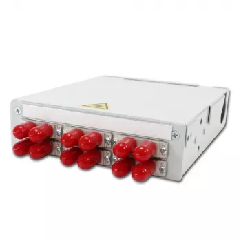 TELEGÄRTNER STX DIN-skenfördelare 6xST-Duplex, metallhylsa/metallhölje, multimode (H82050A0001)