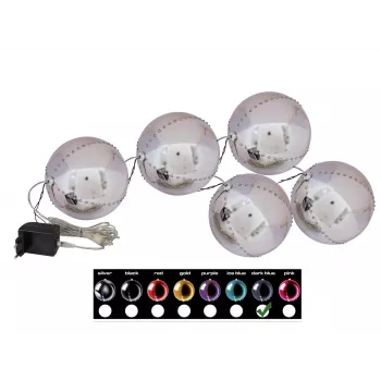 EUROPALMS LED-snöboll 8cm, mörkblå, 5-set 83501239