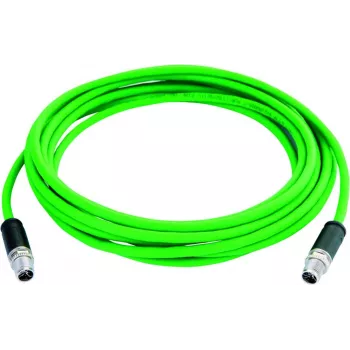 TELEGÄRTNER M12 X-kodad Cat.6A industriell Ethernet-patchkabel, 3 m, PUR, grön