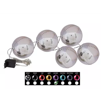 EUROPALMS LED-snöboll 8 cm, lila, 5-pack 83501240