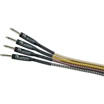 DIMAVERY instrumentkabel 3 m svart/silver förnicklade TS-telepluggar 26300051