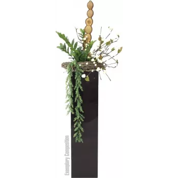EUROPALMS Zamifolia konstgjord ZZ-växt, 70 cm, svart kruka 82600153
