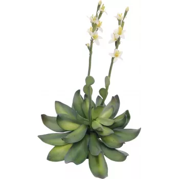 EUROPALMS Stone Rose (EVA) konstgjord växt, gul, 32 cm 82530573