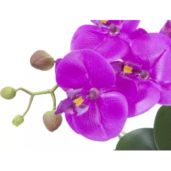 EUROPALMS Konstgjord orkidéarrangemang 4, vit Phalaenopsis i keramikkruka, 60 cm 82530349