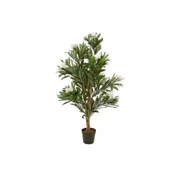 EUROPALMS Oleanderträd, konstgjord växt, vit, 120 cm (82507246)
