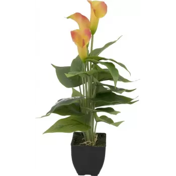 EUROPALMS Calla mini konstgjord växt, gul-orange, 43 cm 82540346
