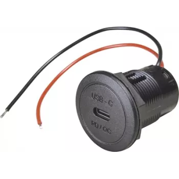 ProCar Power USB-C inbyggnadsuttag PD/QC 50W 12/24V DC, utan LED 67351990