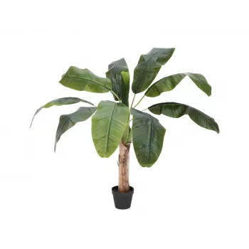 EUROPALMS Konstgjord bananväxt, 100 cm, gröna blad, svart kruka 82509503