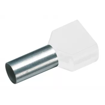 Cimco 187717 dubbel ändhylsa 0,5 mm² delisolerad vit 100 st