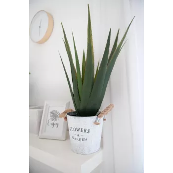 EUROPALMS konstgjord Aloe Vera-växt, 60 cm, svart kruka 82600167