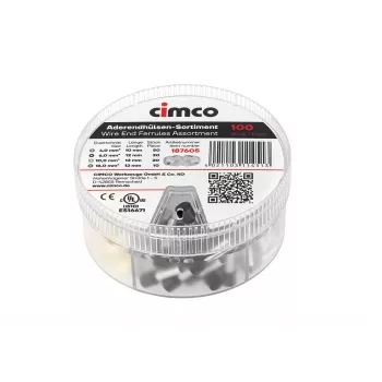 Cimco 187605 kabeländhylsor sortiment, delvis isolerade, 500 st, 0,5-6,0 mm², DIN 46228-4