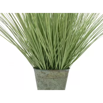 EUROPALMS blommande konstgjort prydnadsgräs, 70 cm, vita blommor, svart kruka 82600147