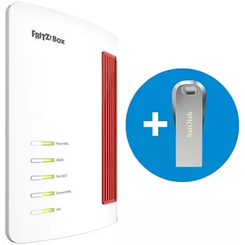 FRITZ!Box 7690 Wi-Fi 7 VDSL/ADSL-router med 64GB SanDisk USB-enhet 20003169