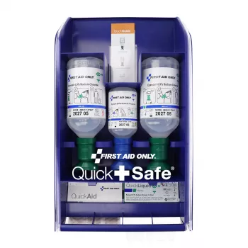 First Aid Only Quick+ Safe DIN EN 15154-4 första hjälpen-låda, blå, väggmonterad, ABS-plast, DIN 13157 innehåll P-44026 00