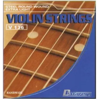 Dimavery violinstäng D, stålkärna, nickellindad, mediumspänning, kulända, 4/4