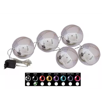 EUROPALMS LED-snöboll 8 cm, svart, 5-pack (83501236)