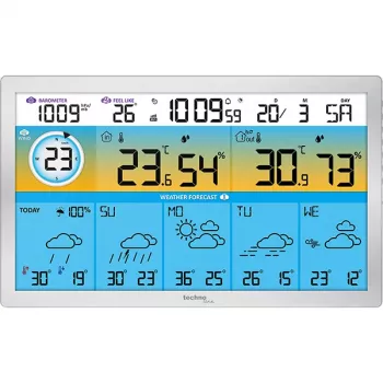 Technoline WD2500 trådlös väderstation med utomhussensor, WLAN-appstyrning, stöder upp till 3 sensorer, färgdisplay