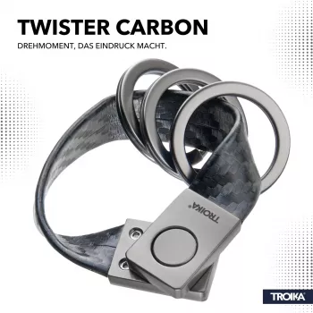 TROIKA TWISTER CARBON nyckelring (KRG649/CB)