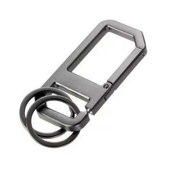 TROIKA ALVAR NERO nyckelring med karbinhake, gunmetal/svart (KR26-05/GM)