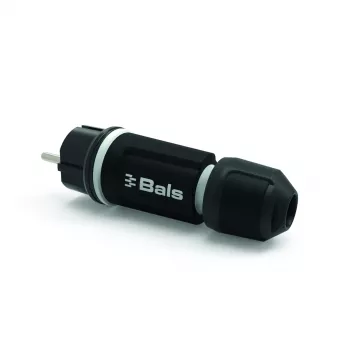 BALS 7371-1 Schuko-kontakt 16A 3p 250V IP54 svart gummi