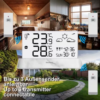 Techno Line WS6782 trådlös termometer med 3-kanalig sensorsupport
