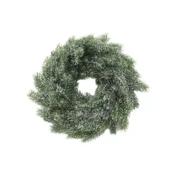 EUROPALMS snötäckt PE-grankrans, 45 cm 83501720