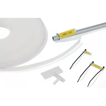 HellermannTyton HCR 12 transparent PVC-märkbärare, 25 m x 13 mm, termotransferutskrivbar